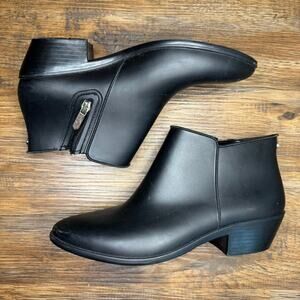Sam Edelman Petty Rain Ankle Boots Matte Black Zip Shoes Women's 6 booties